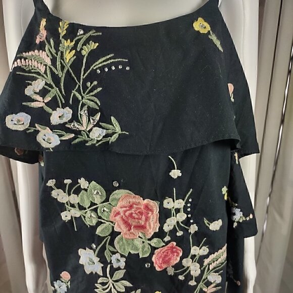 INC International Concepts Embroidered Bell Sleeves Cold Shoulder Top Sz L (NWT) - Picture 2 of 13